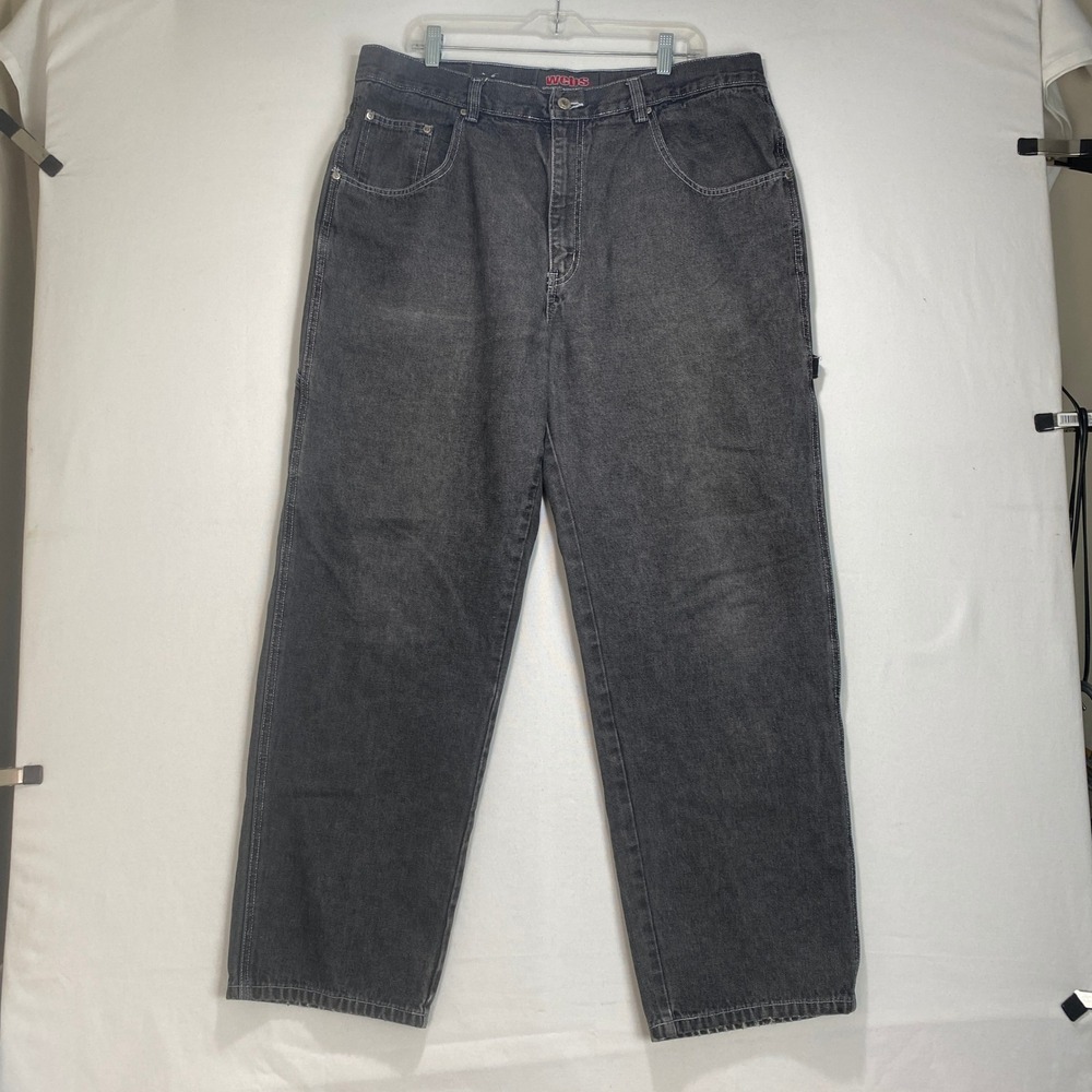 Webs Original Gray Jeans Mens sz‎ 40x30  Black Denim Carpenter Pants